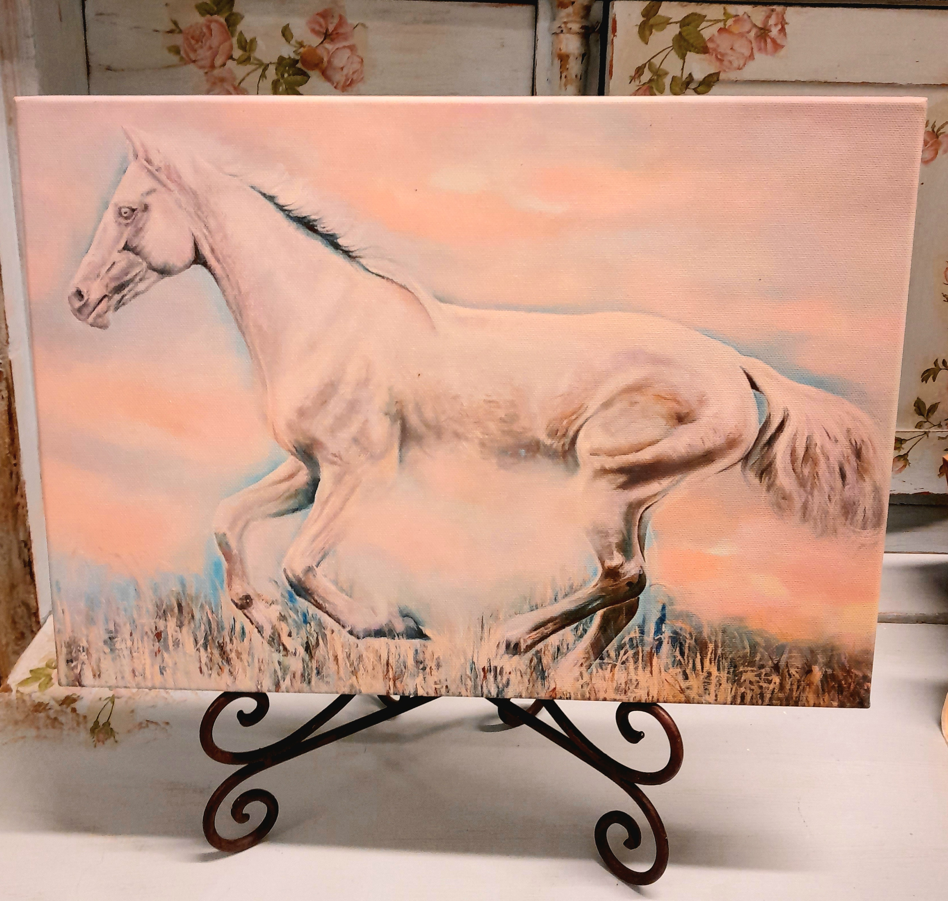 Kunstniku maalist print lõuendil "Hobune"