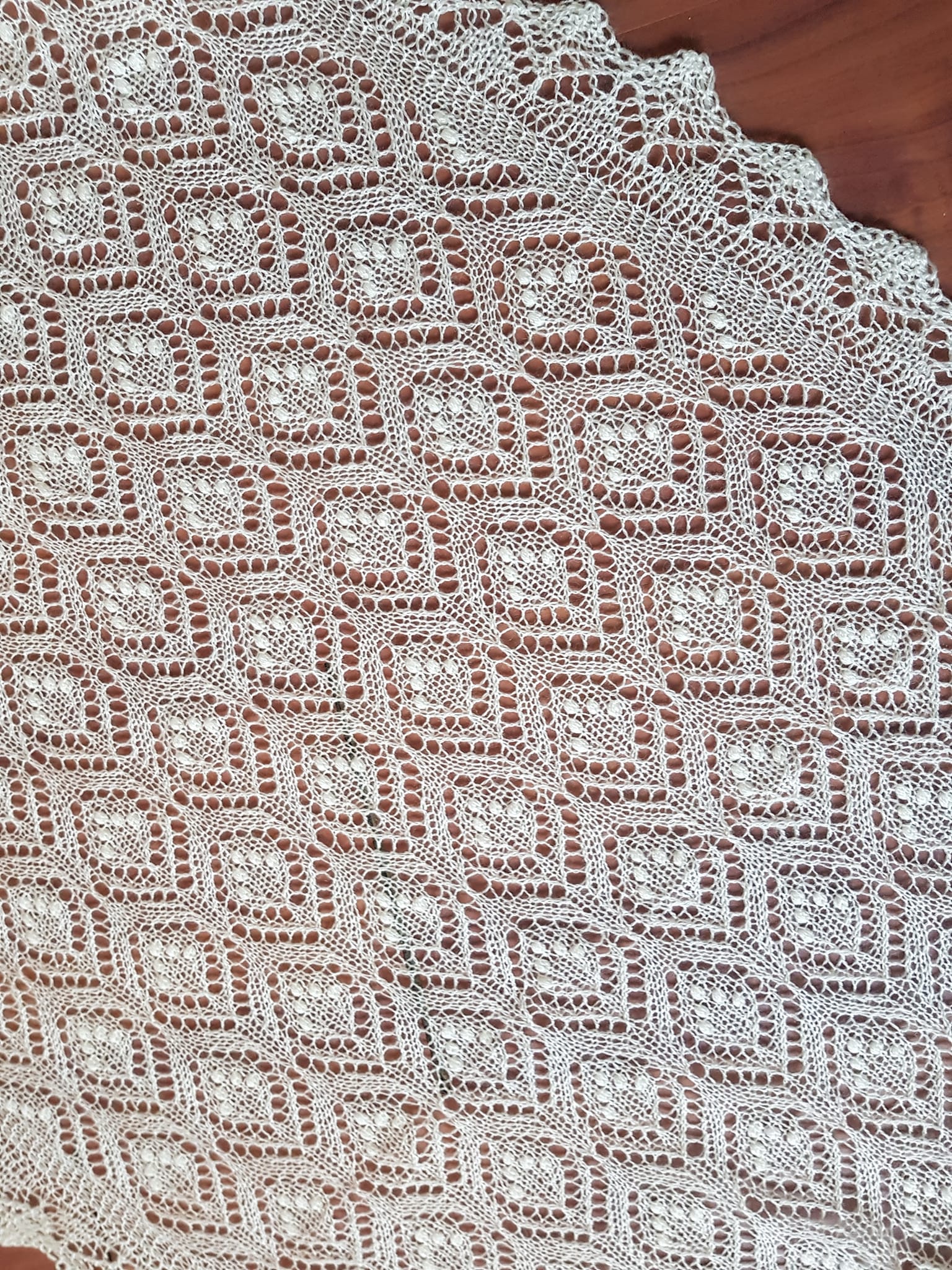 Haapsalu sall "Aasa kiri", šampanja valge 165x63vm