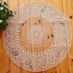 Käsitsi heegeldatud puuvillane laudlina 88cm