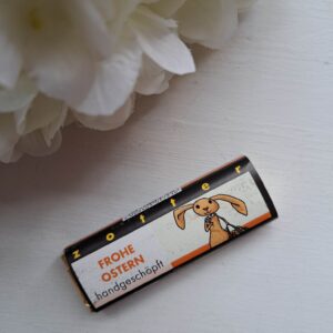 Väike, täidisega šokolaad "Frohe Ostern"- Butter Caramel-Võikaramell