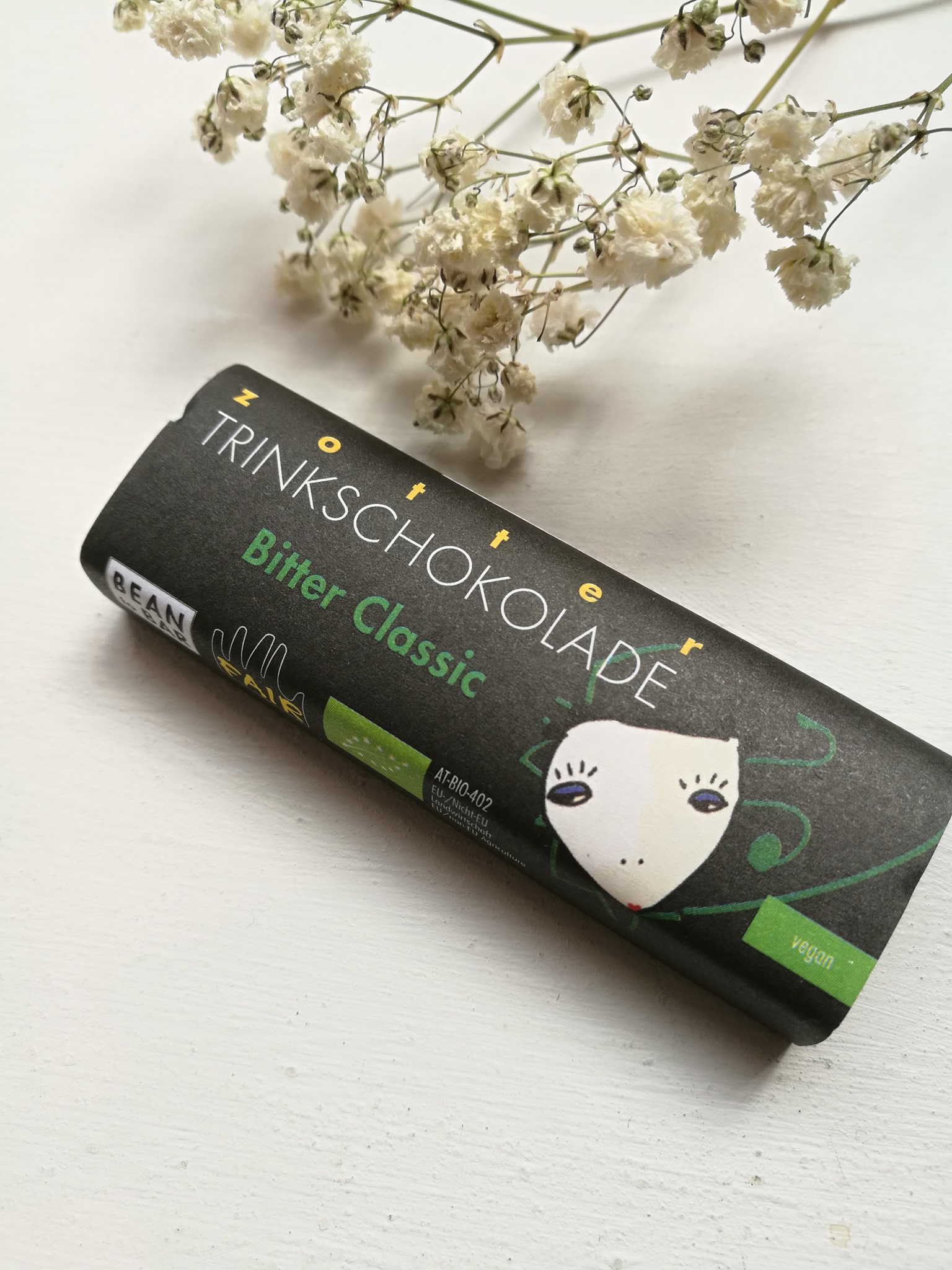 Vegan joogišokolaadi batoon "BitterClassic"