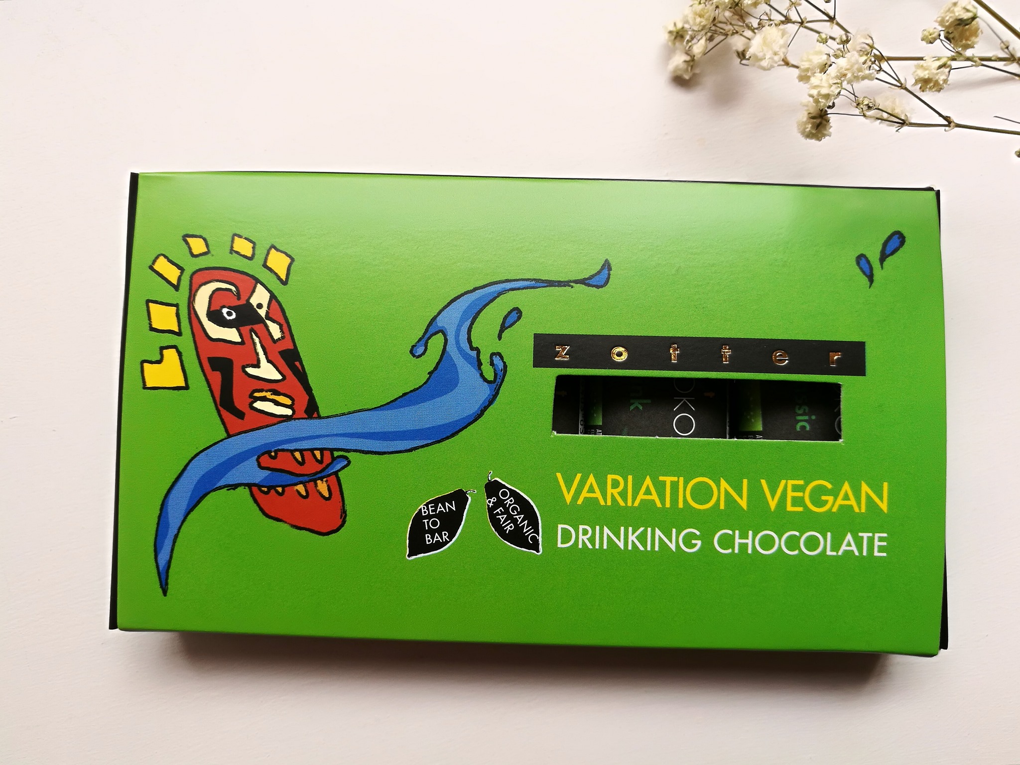 Joogišokolaadi komplekt "Vegan"  (BitterClassic, Chilli Bird´s Eye, Hemp Drink, Nut Praline, Xocitto 100%)